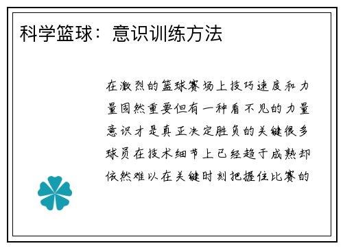 科学篮球：意识训练方法